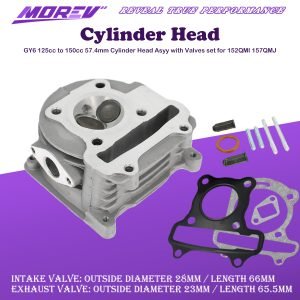 GY6 125cc to 150cc 57.4mm Cylinder Head Asyy with Valves set for 152QMI 157QMJ Scooter Moped ATV Go Kart Quad Engine (Non EGR Type)