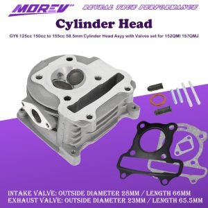 GY6 125cc 150cc to 155cc 58.5mm Performance Cylinder Head Assy with Valves Set